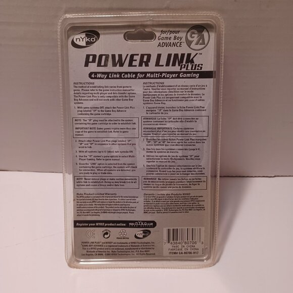 2001 Power Link Plus by Nyko for Game Boy Advance Accessories Brand New/ Sealed - Picture 6 of 6